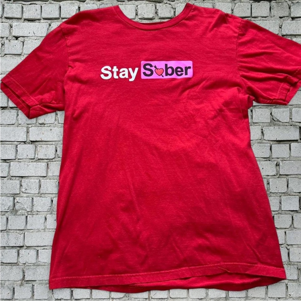 Stay sober Red Daydrian Harding Tshirt Baylen Levine Size Medium
